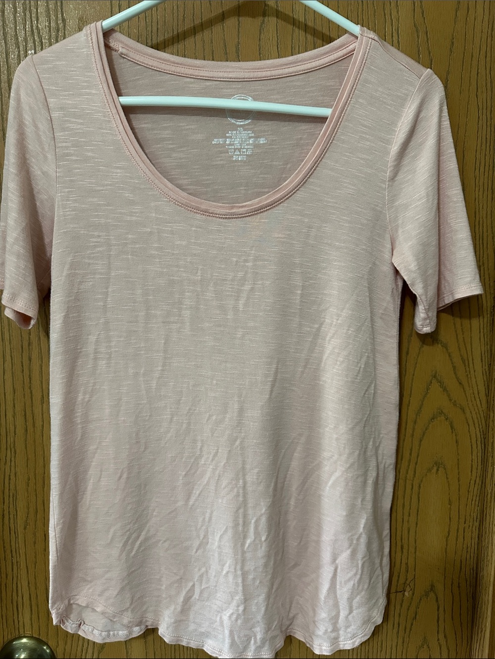 Maurices Light Pink Scoop Neck Short Sleeve Tee